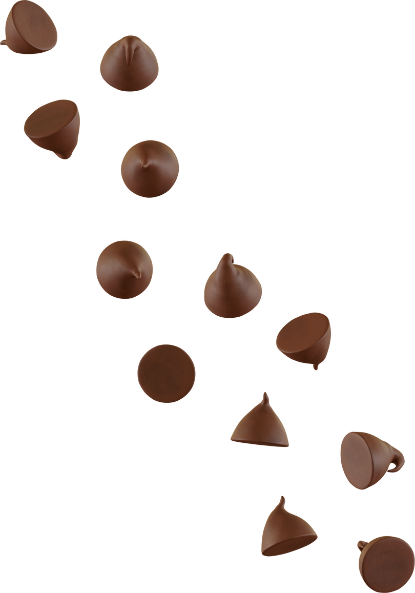 falling brown choco chips