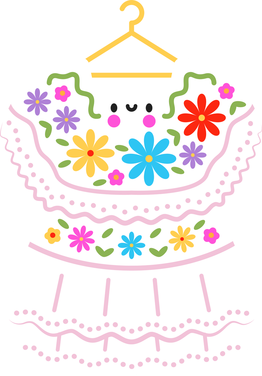 Yucatan dress illustration